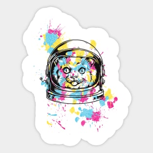 mischievous space kitten Sticker